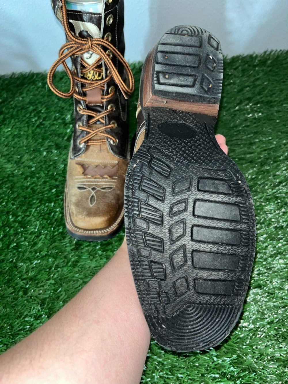 Brown Lace-Up Cowgirl Women’s Boots 9.5 - Picture 10 of 12
